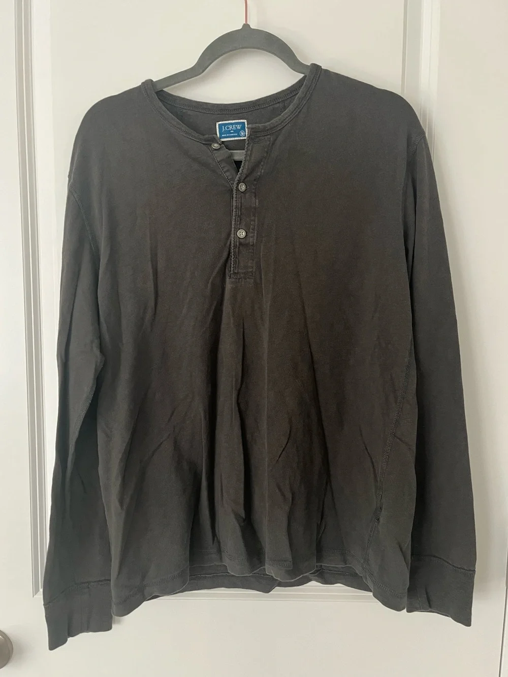 J.Crew Men’s Medium Dark Gray Long Sleeve Henley Shirt